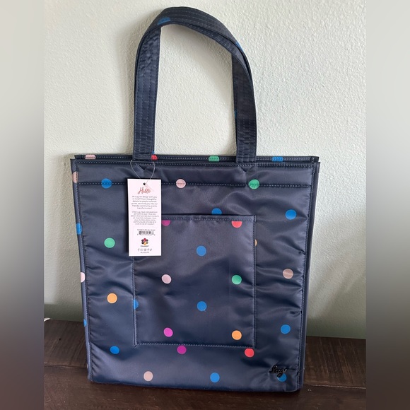 🟣🟡🔵 NWT Lug Runner 1 piece Tote in Multi Dot Navy 🟣🟡🔵 - Picture 3 of 9